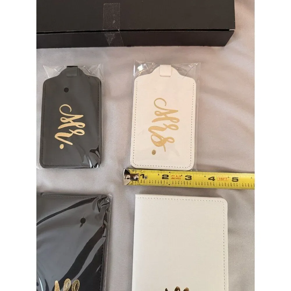 Cosweet Mr & Mrs Passport Holder & Luggage Tag Gift Set – Wedding Honeymoon New